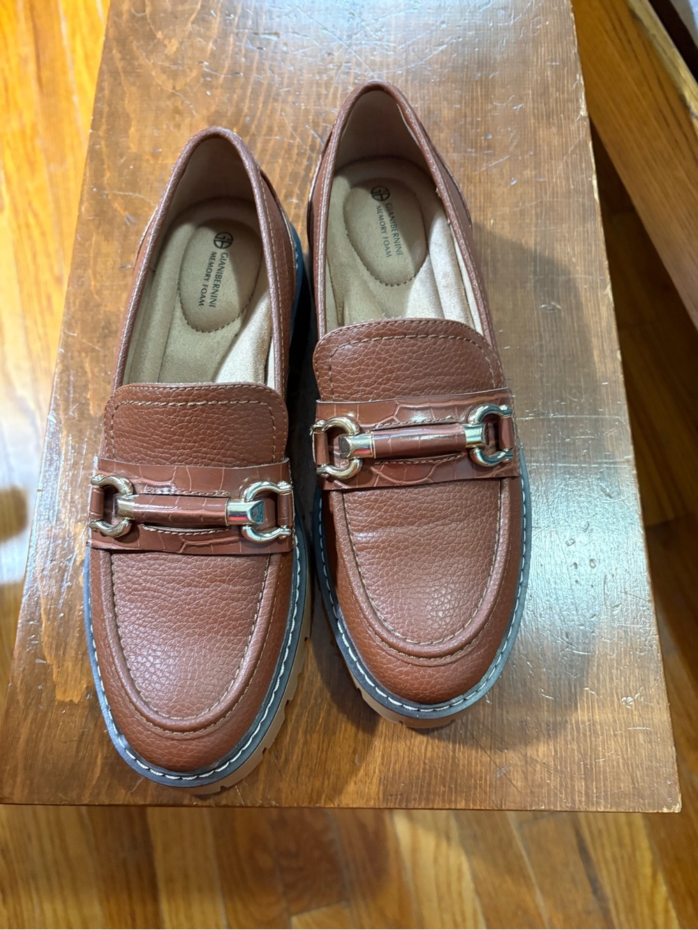 Giani Bernini Women's Tan Leather Bit-Detail Loafers